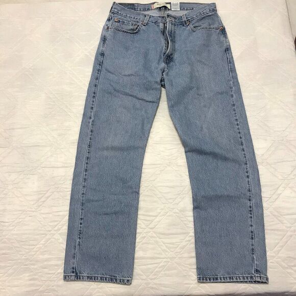 Levi Classic 505 well worn faded blue jeans 34X30‎ Regular Fit - Picture 1 of 6